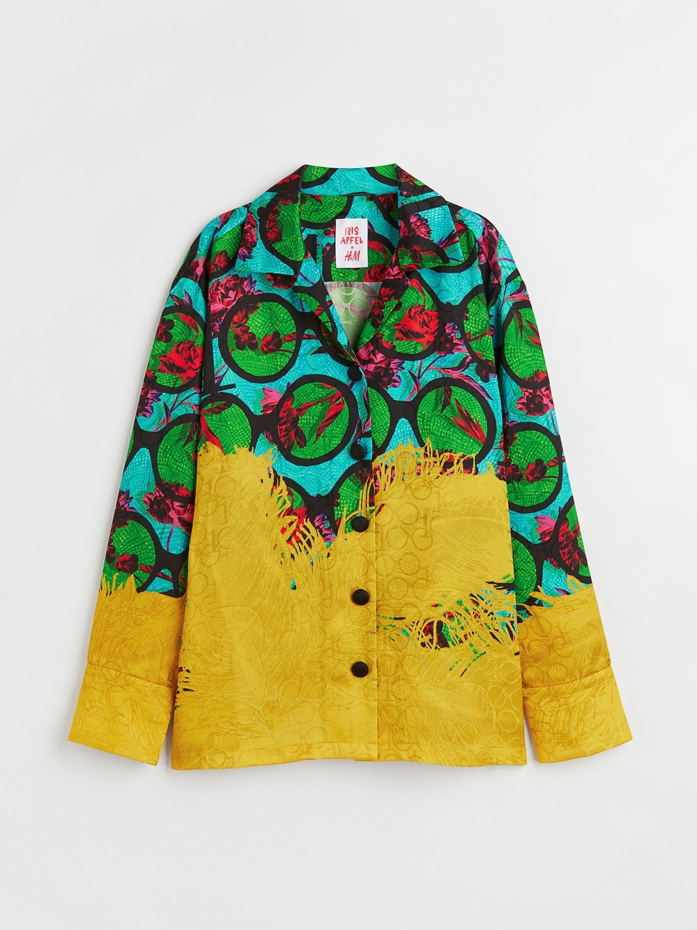 Iris Apfel X H&M 100 Birthday Glasses Print Button Down Shirt